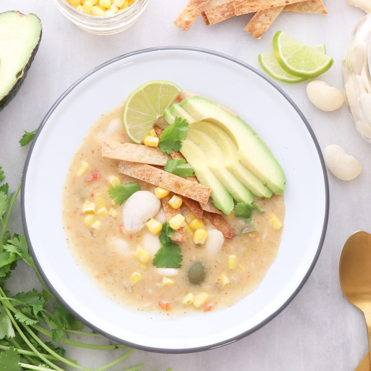 Creamy Large White Lima Bean Tortilla Slow Cooker Soup from ®Healthy ...