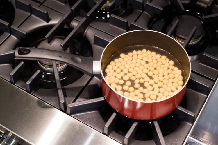 beans cooking on stovetop